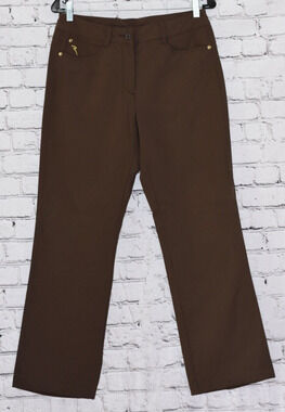 CHERVO Sport Performance Women's Golf Brown Color Slim Fit Trouser Pants 46/10